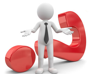 一个小人，后面有一个红色问好